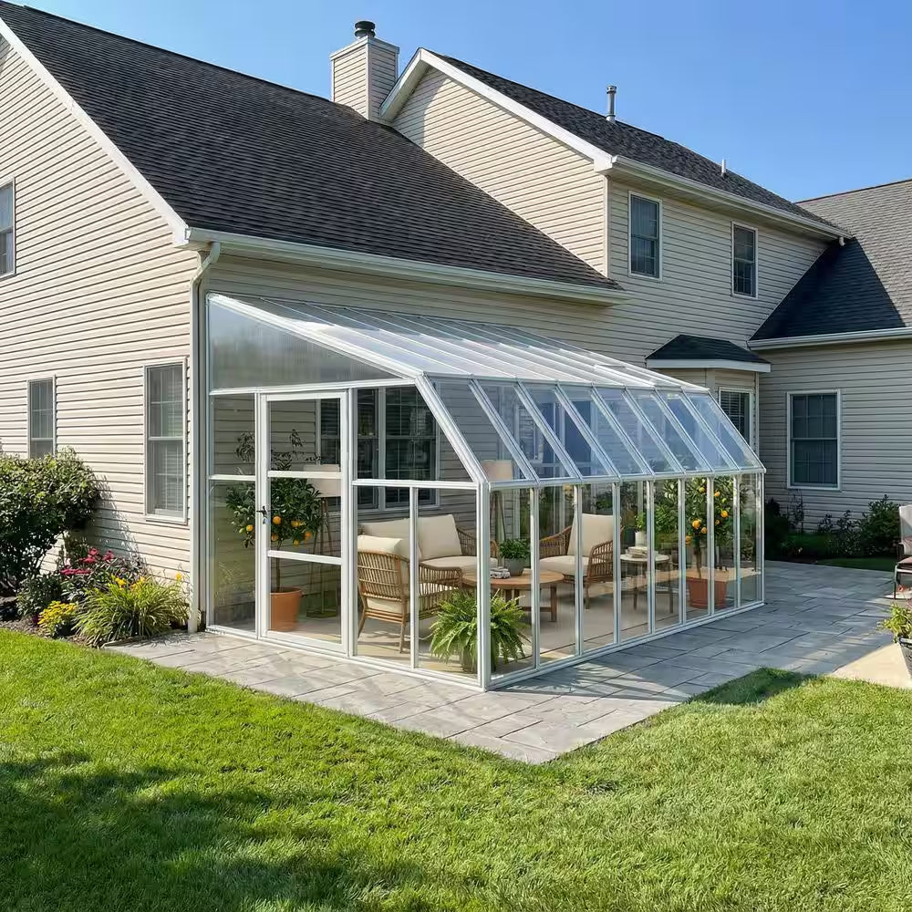 Sun Room 8 Ft. X 16 Ft. White/Clear Patio Enclosure and Solarium