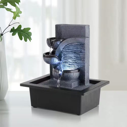 Indoor Waterfall Fountain with LED Light for Home and Office Decor