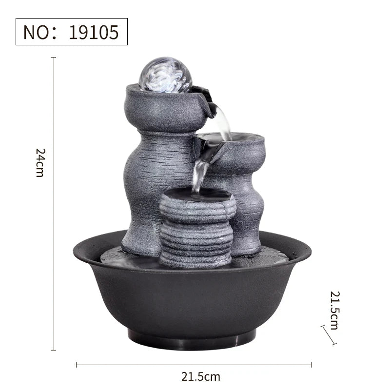 Handmade Home Decorative Desktop Fountains Indoor Water Fountain Creative Craft Home Decor&Figurines Fengshui Waterfall Fountain