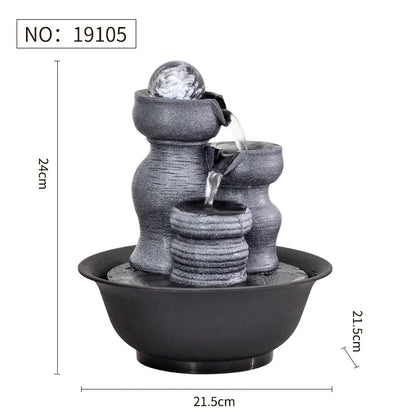 Handmade Home Decorative Desktop Fountains Indoor Water Fountain Creative Craft Home Decor&Figurines Fengshui Waterfall Fountain