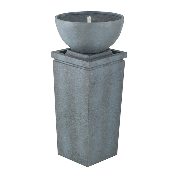 Resin Zen Bowl Pedestal Outdoor Fountain 35 Inch