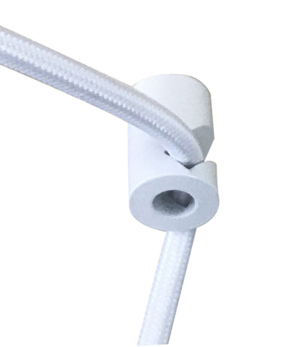 18"W 2 Light Swag Plug-In Pendant  Textured Oatmeal with Diffuser White Cord