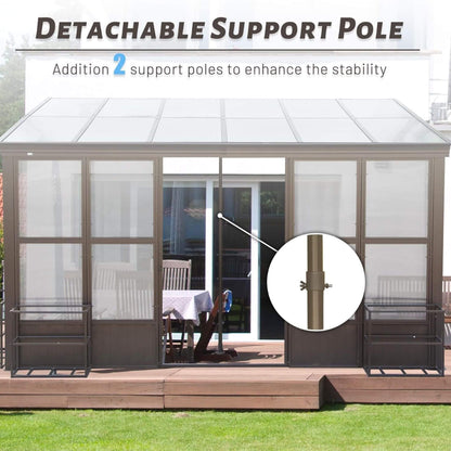 [12X16FT] Horizon Extra-Large Heavy-Duty All-Season Sunroom With Sliding Doors And Polycarbonate Windows (SAK98357)