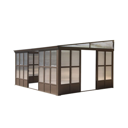 [12X16FT] Horizon Extra-Large Heavy-Duty All-Season Sunroom With Sliding Doors And Polycarbonate Windows (SAK98357)