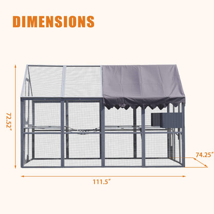 Extra-Large Outdoor Cat Kitten Playpen House With Platforms, And Waterproof Cover (SAK55092)