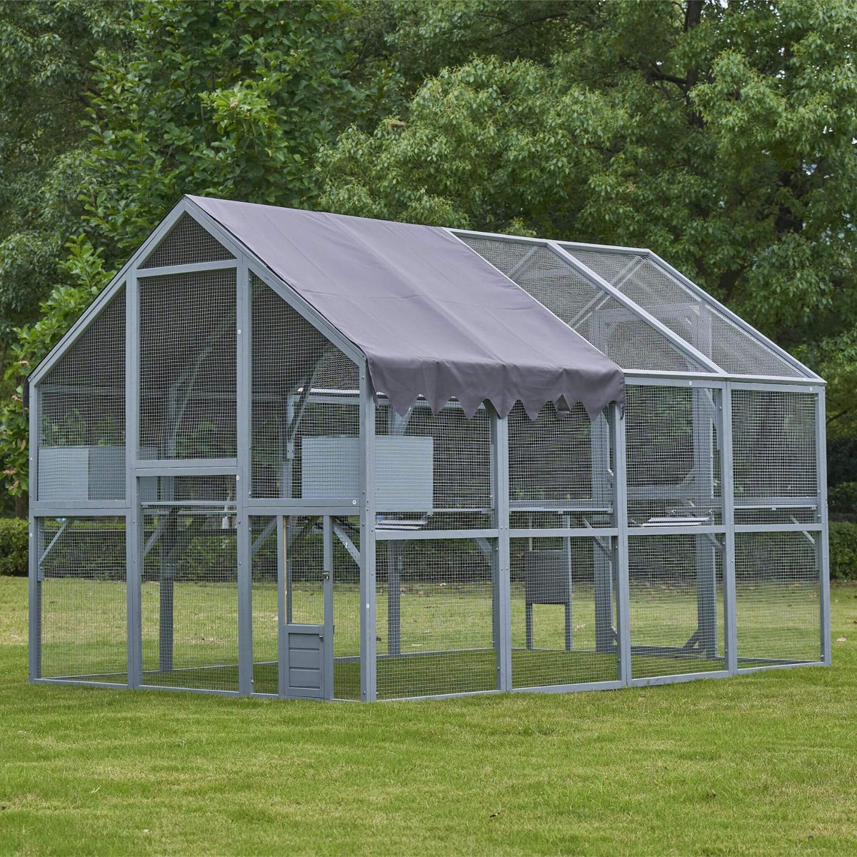 Extra-Large Outdoor Cat Kitten Playpen House With Platforms, And Waterproof Cover (SAK55092)