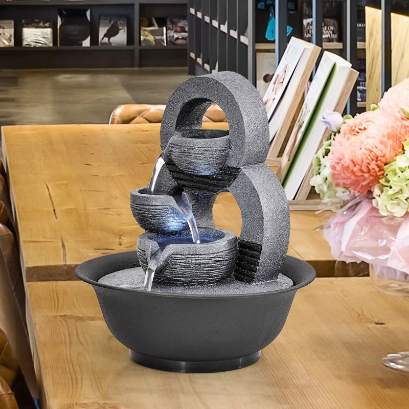 Handmade Home Decorative Desktop Fountains Indoor Water Fountain Creative Craft Home Decor&Figurines Fengshui Waterfall Fountain