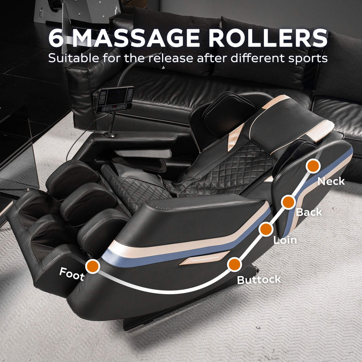 Bliss Full-Body Zero-Gravity Massage Chair Recliner With Six Massage Rollers (SAK91825)