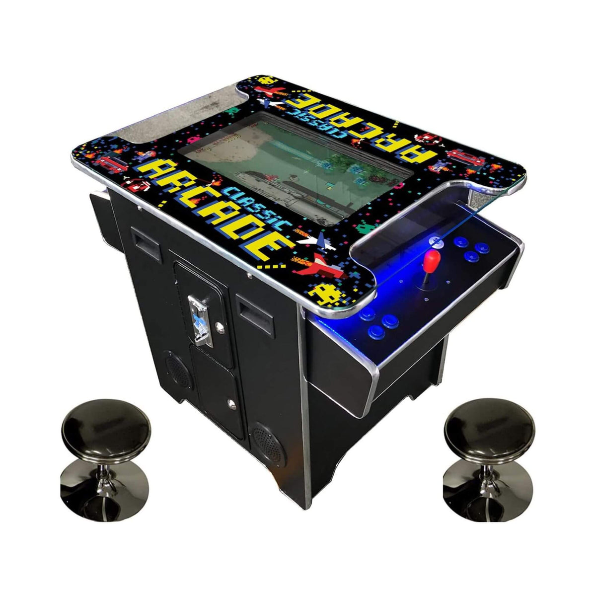 Full-Size 2-Player Retro Arcade Machine with 60 Classic Games and Stools