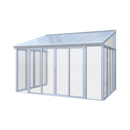 [10X14FT] Lumina Heavy-Duty All-Season Aluminum Alloy Patio Sunroom With 3 Lockable Sliding Doors (SAK62713)