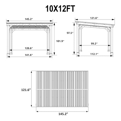 Heavy-Duty Premium Wooden Grill Gazebo With Sloped Metal Roof (SAK61583)
