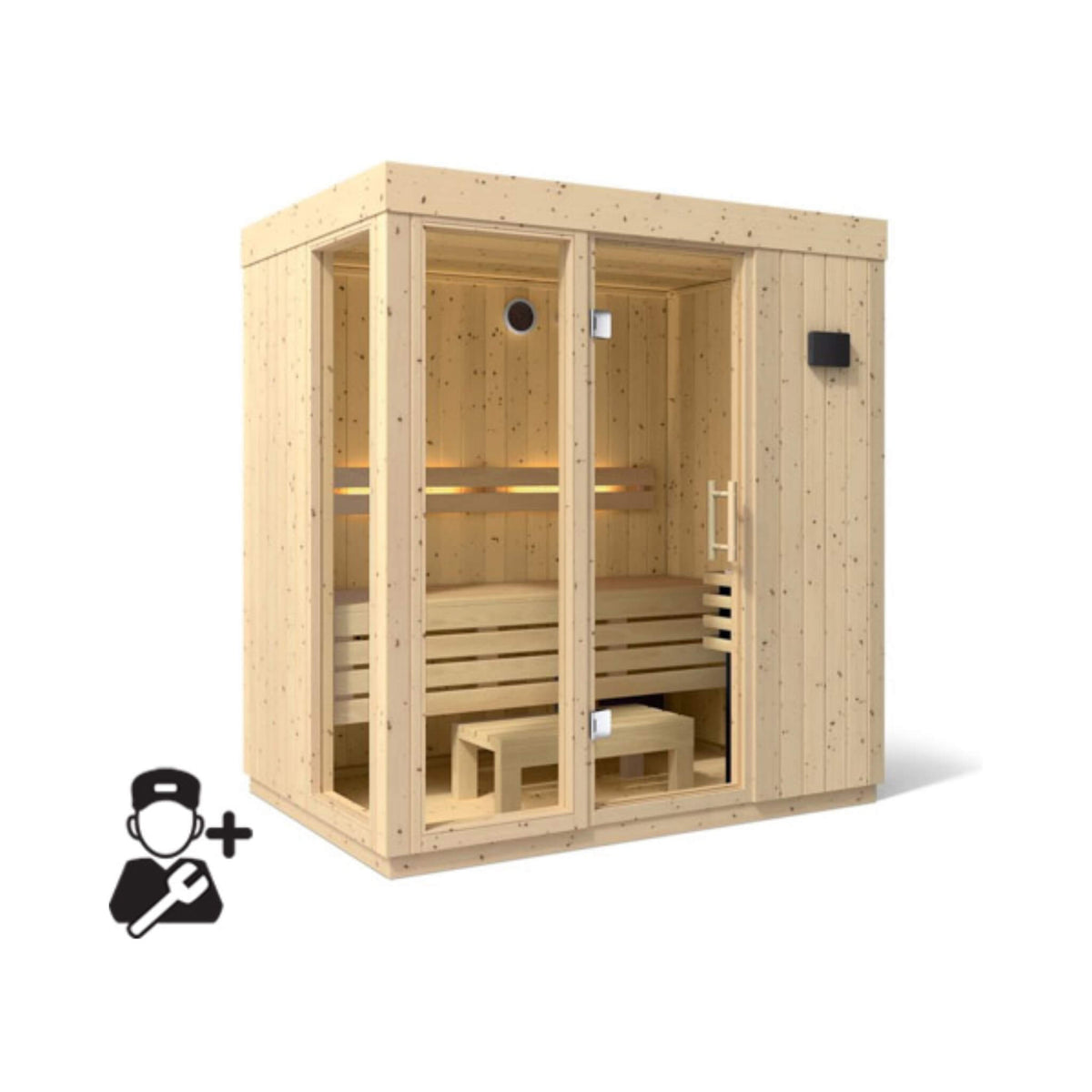 Kohler C1 Luxury Scandinavian Spruce Indoor Sauna
