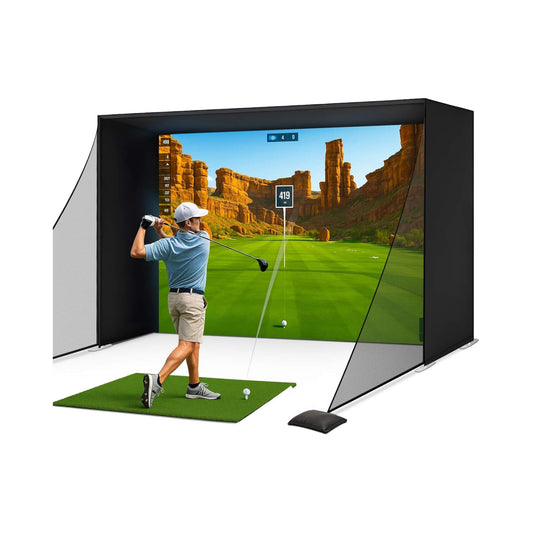 Large Premium Indoor Golf Simulator Enclosure Net With Frame And HD Screen Kit [ENCLOSURE ONLY] (SAK34172)
