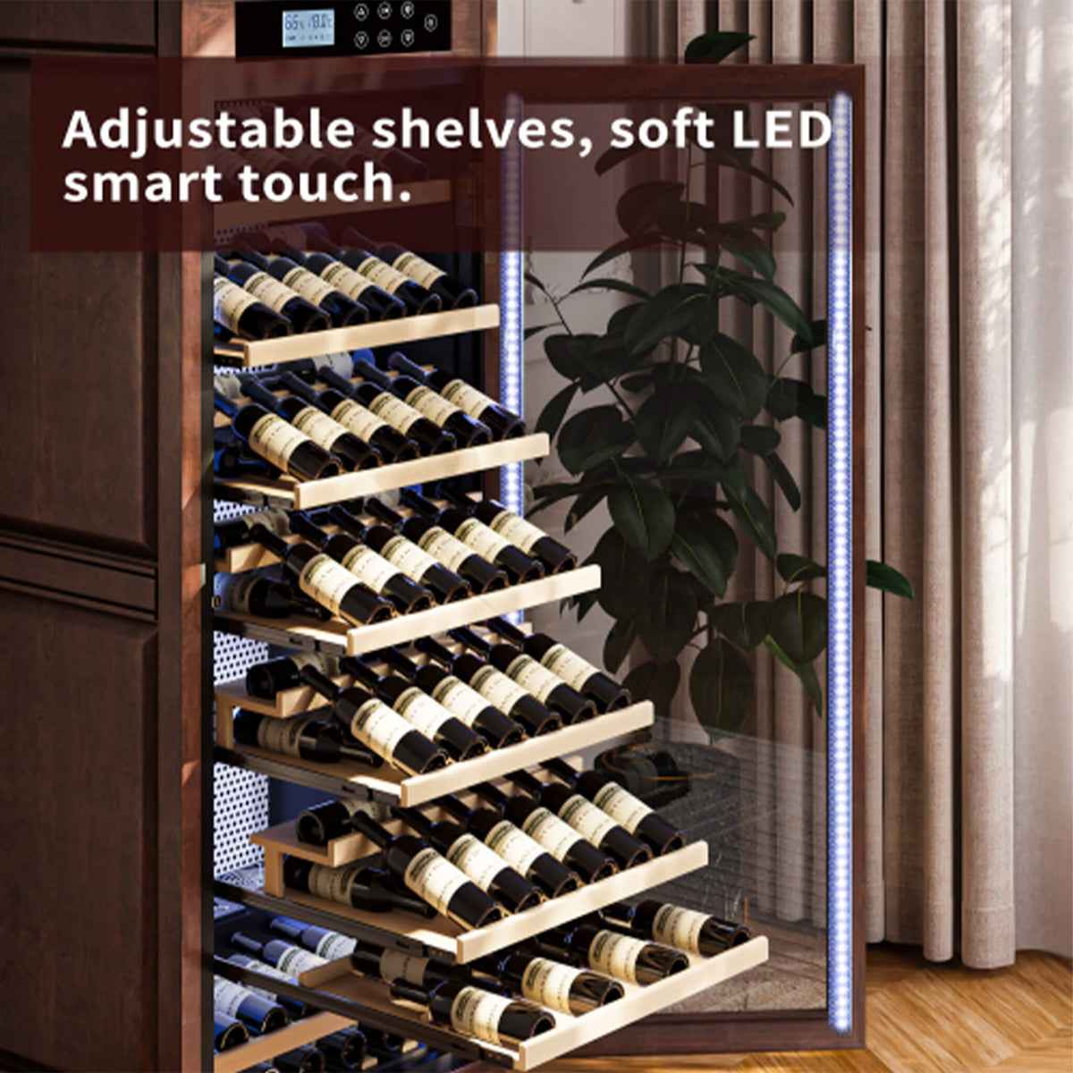 102-Bottle 10.6 Cu.Ft Wine Cooler Cabinet With LED Lighting And Temperature Control (SAK69027)