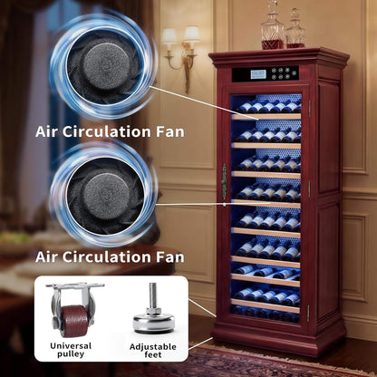 102-Bottle 10.6 Cu.Ft Wine Cooler Cabinet With LED Lighting And Temperature Control (SAK69027)
