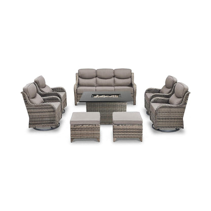 Luxury 8-Piece All-Weather Patio Furniture Set With Fire Pit Table (SAK37512)