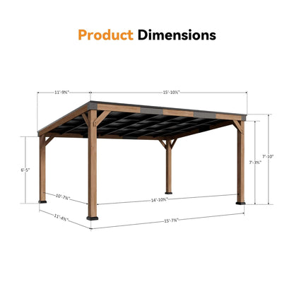 Luxury Modern Cedar Gazebo With Sloped Hardtop Roof (SAK35720)