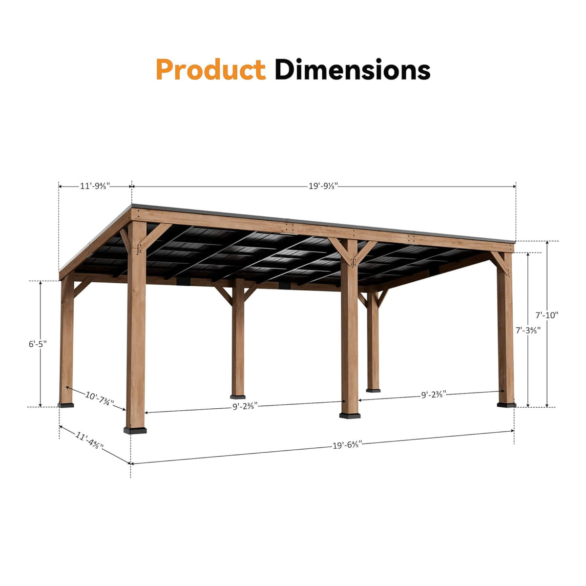 Luxury Modern Cedar Gazebo With Sloped Hardtop Roof (SAK35720)