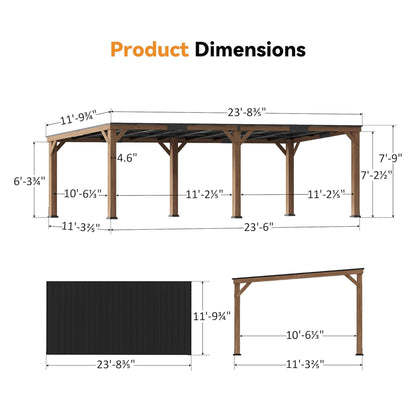 Luxury Modern Cedar Gazebo With Sloped Hardtop Roof (SAK35720)