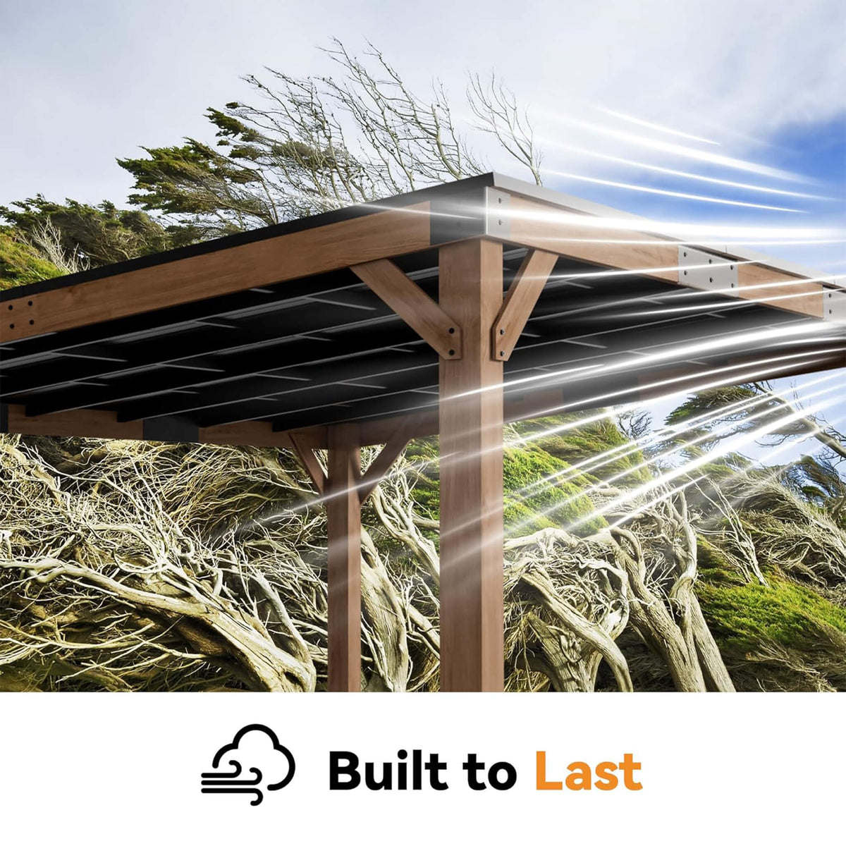 Luxury Modern Cedar Gazebo With Sloped Hardtop Roof (SAK35720)
