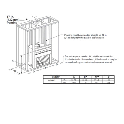 42-Inch Open Wood-Burning Fireplace