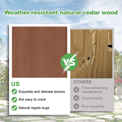 Outdoor Cedar Wood Patio Pergola With Slatted Trellis Roof (SAK92150)