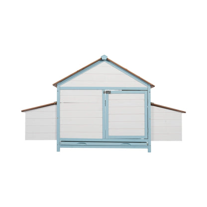 96-Inch Outdoor Fir Wood Chicken Coop With Nesting Box And Run (SAK41852)