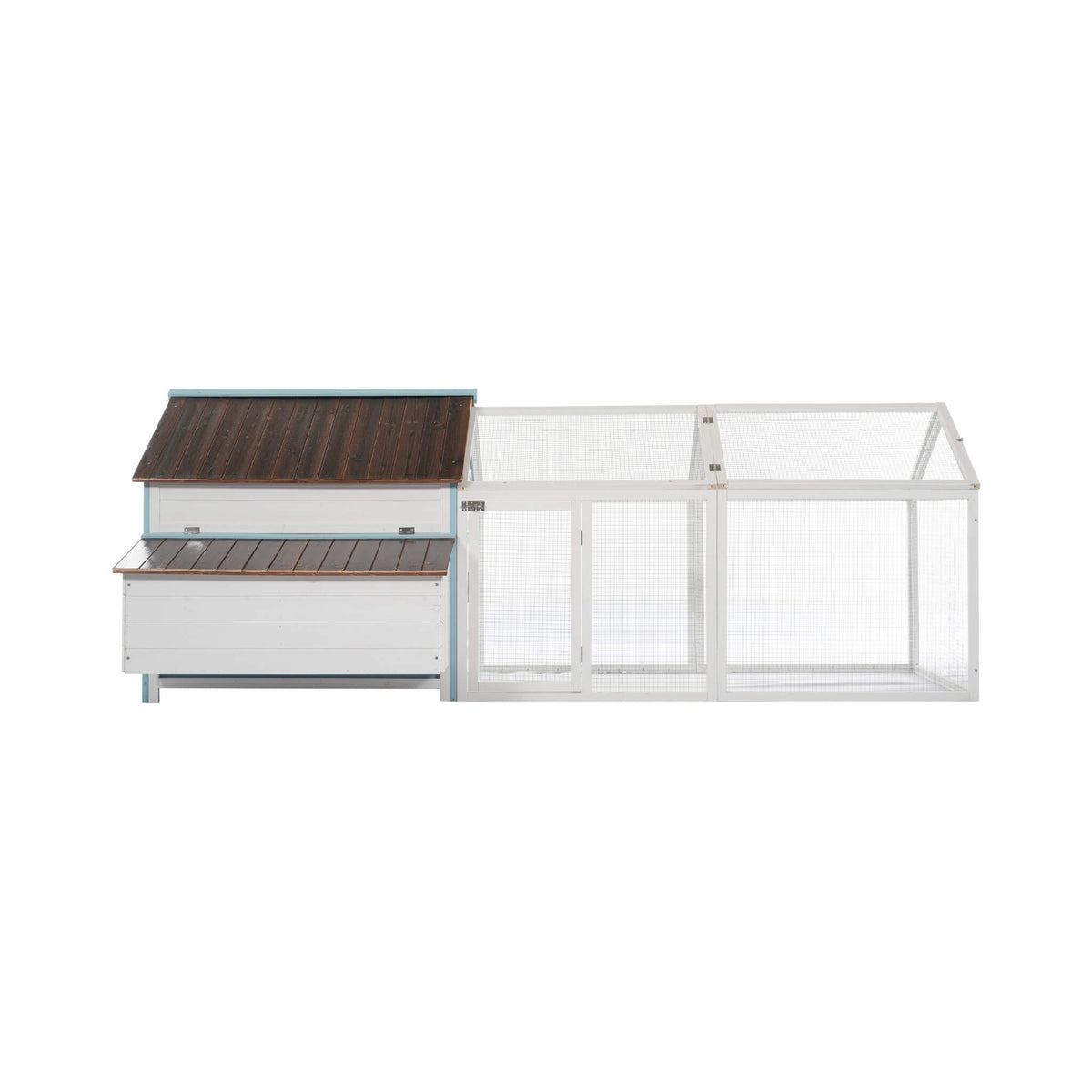 96-Inch Outdoor Fir Wood Chicken Coop With Nesting Box And Run (SAK41852)