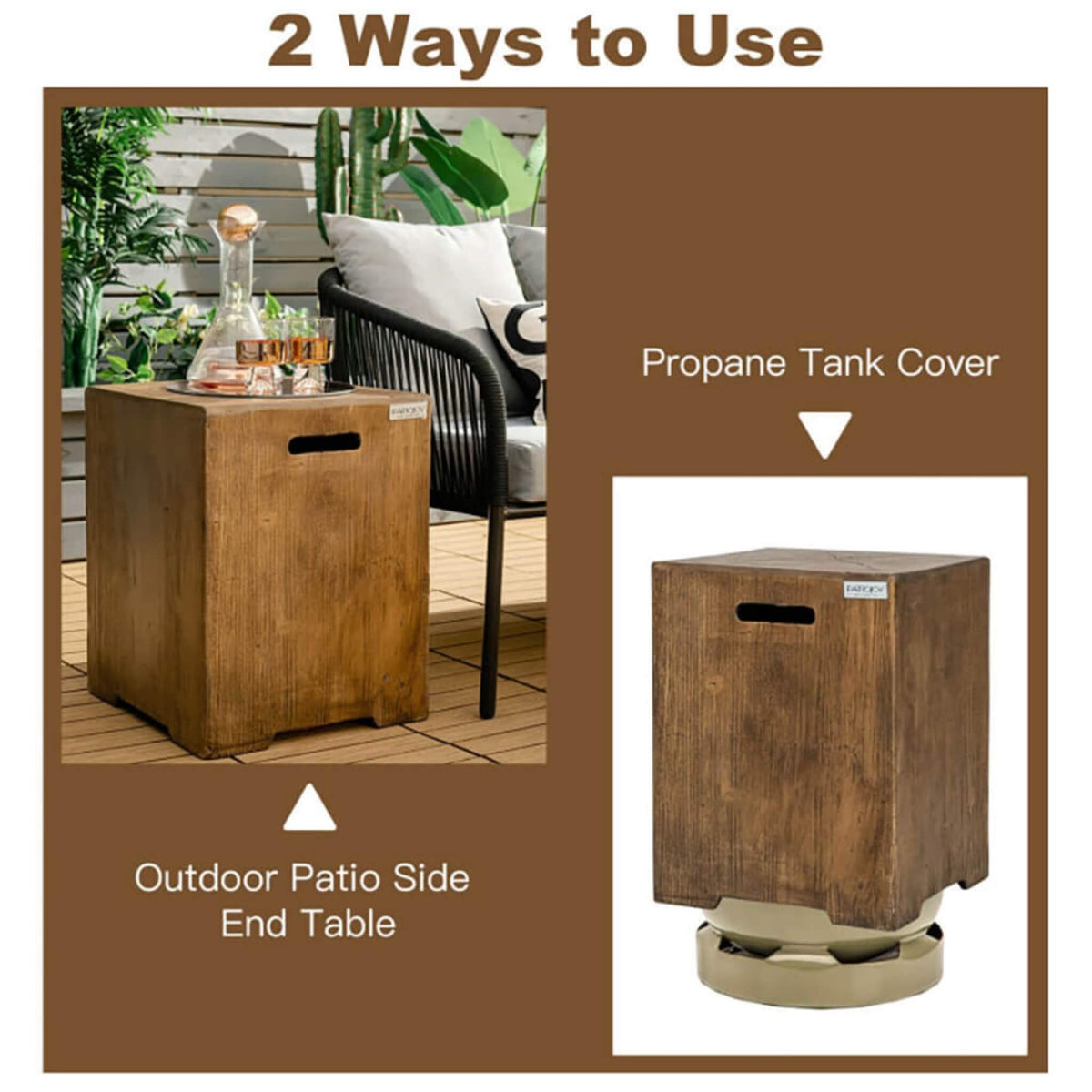 16-Inch Outdoor Propane Tank Hideaway Table Cover