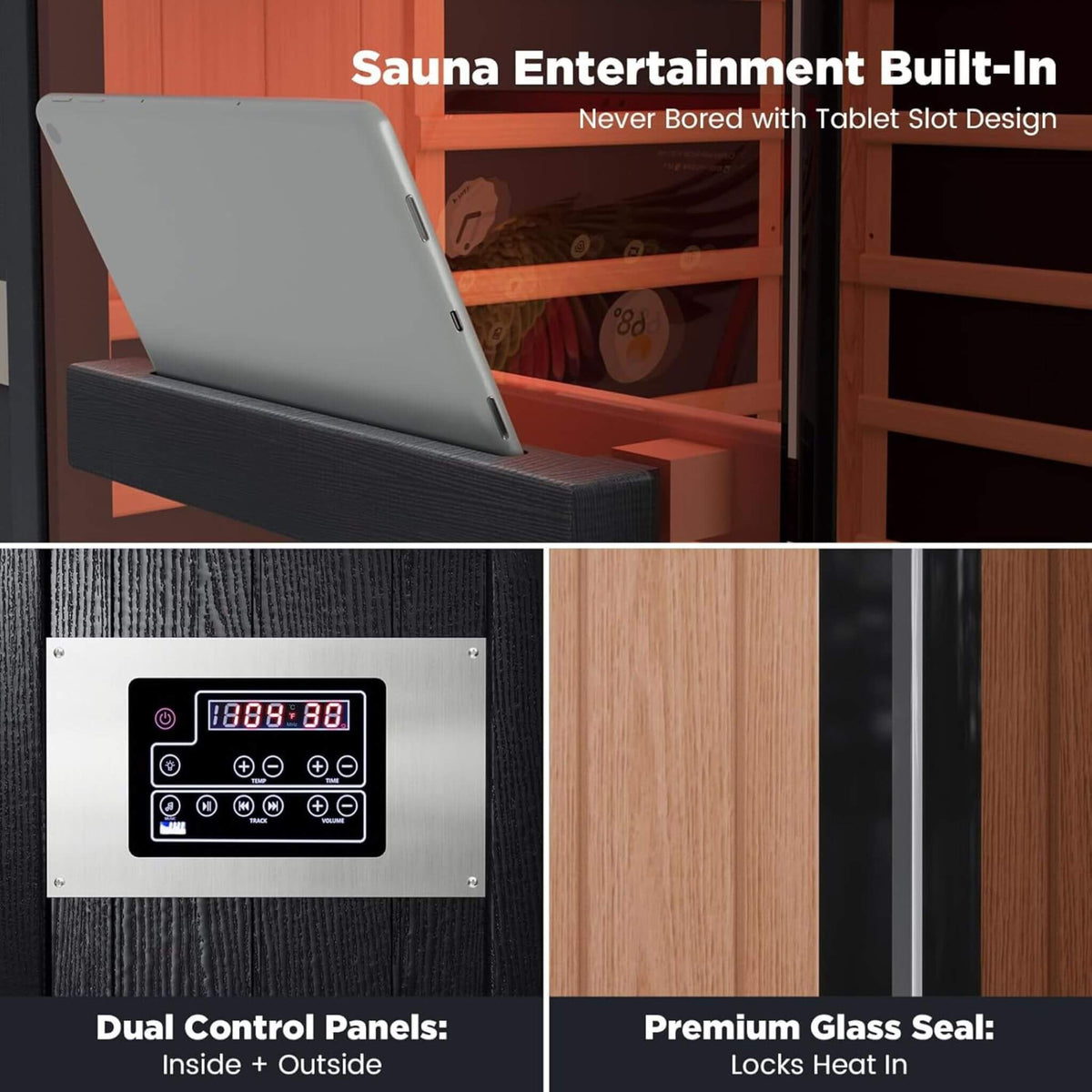 Pandora Premium 2-Person Infrared Sauna with Red Light & Himalayan Salt