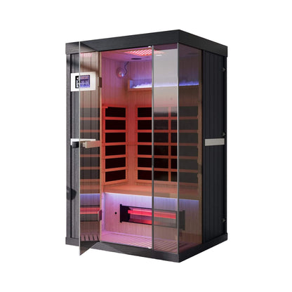 Pandora Premium 2-Person Infrared Sauna with Red Light & Himalayan Salt