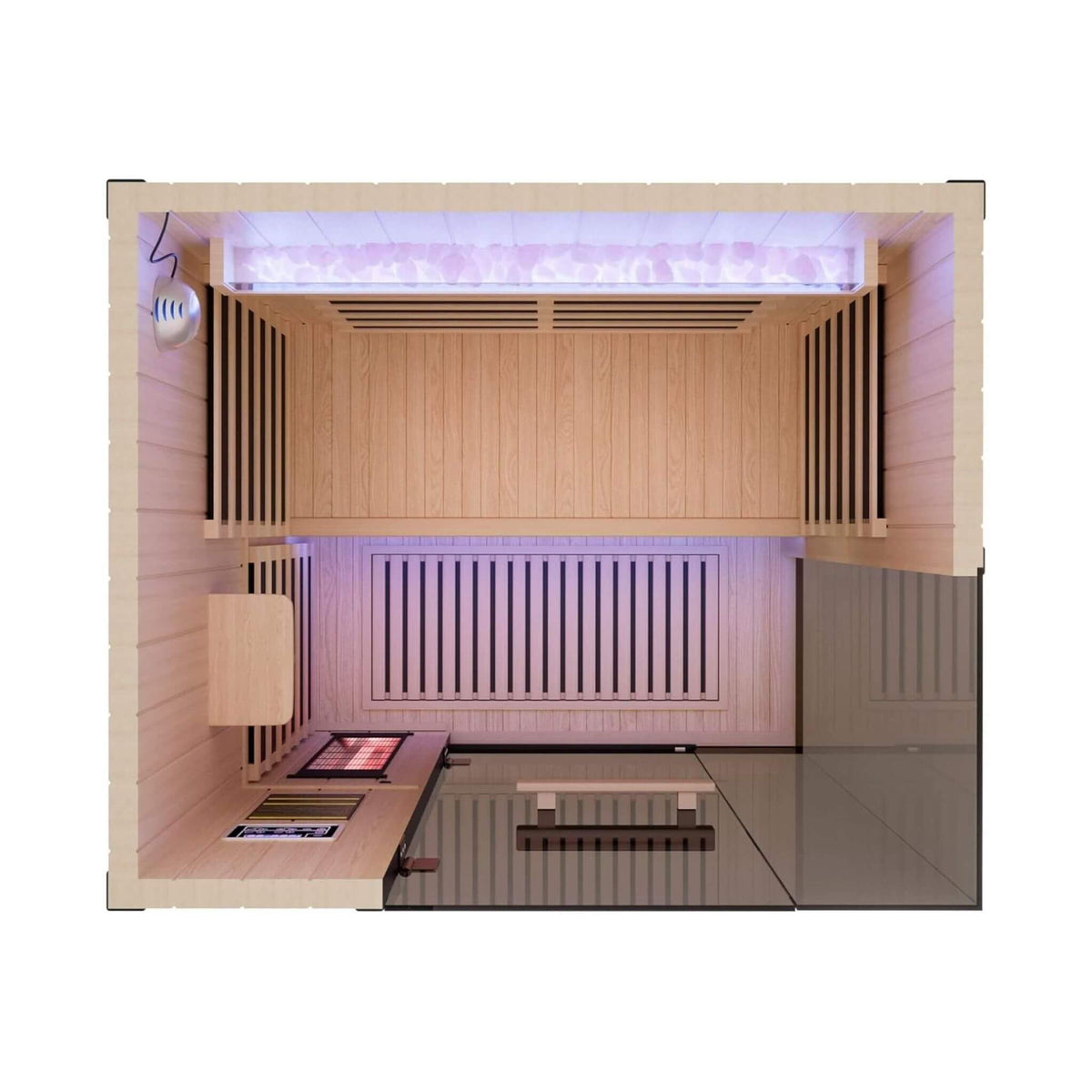 Pandora Premium 2-Person Infrared Sauna with Red Light & Himalayan Salt