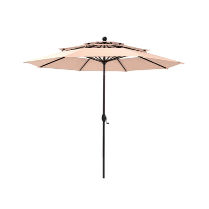 Premium 6-Piece Bar Patio Furniture Set With Umbrella, Swivel Chairs, And Cushions (SAK90375)