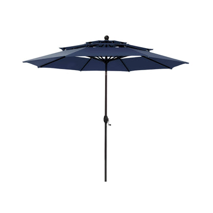 Premium 6-Piece Bar Patio Furniture Set With Umbrella, Swivel Chairs, And Cushions (SAK90375)
