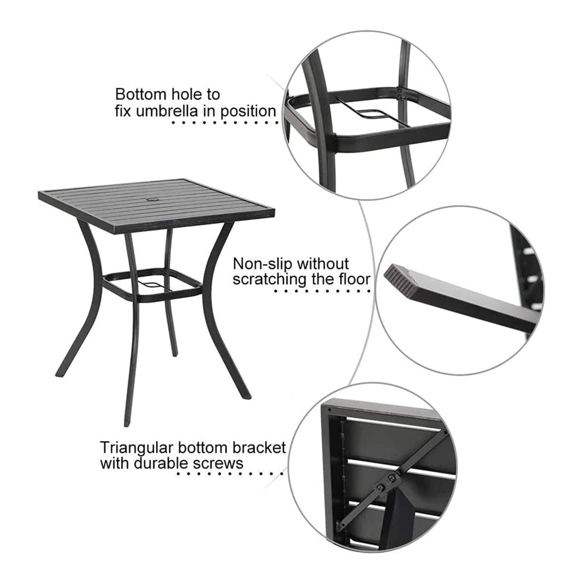 Premium 6-Piece Bar Patio Furniture Set With Umbrella, Swivel Chairs, And Cushions (SAK90375)