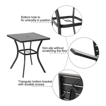 Premium 6-Piece Bar Patio Furniture Set With Umbrella, Swivel Chairs, And Cushions (SAK90375)