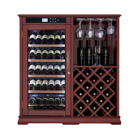 69-Bottle Wooden Wine Cooler Cabinet With Built-In Storage (SAK17539)
