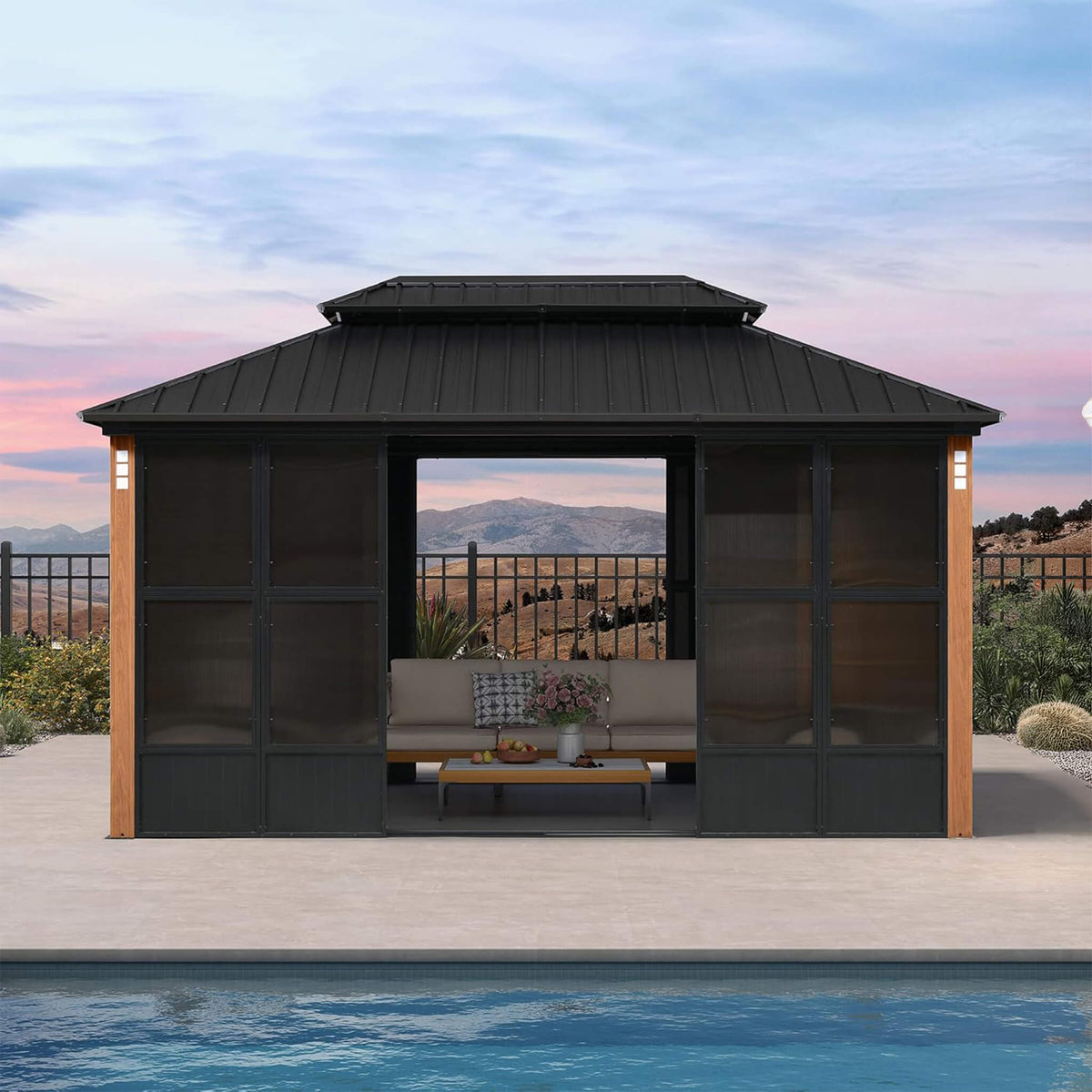 Prestige Premium Hardtop Double Top Outdoor Patio Solarium Sunroom (SAK43078)
