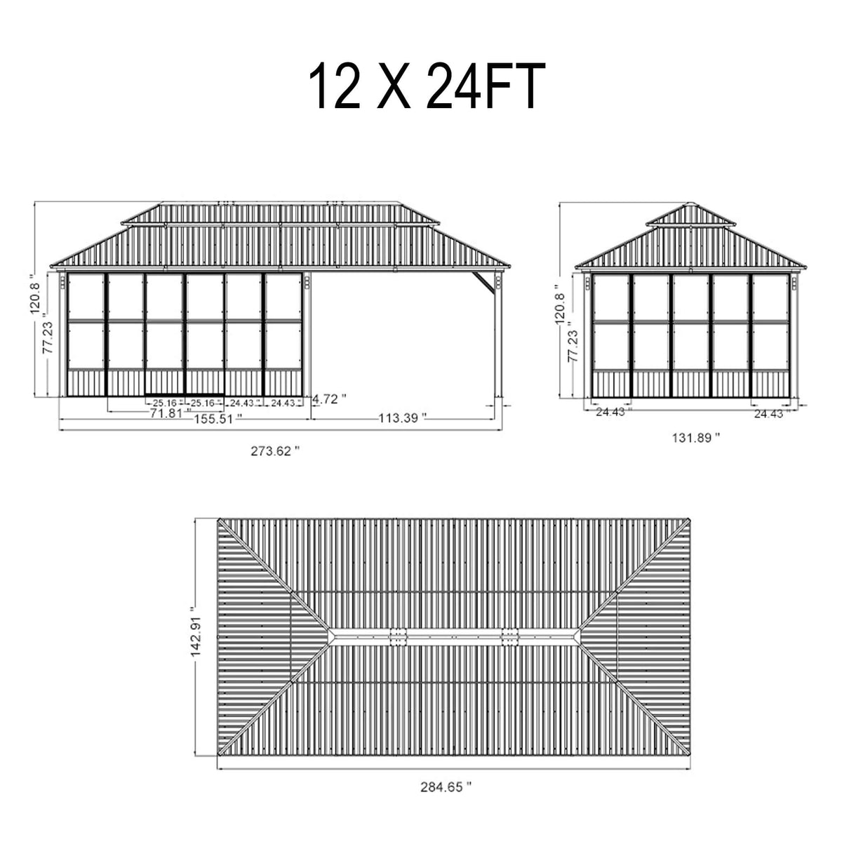 Prestige Premium Hardtop Double Top Outdoor Patio Solarium Sunroom (SAK43078)