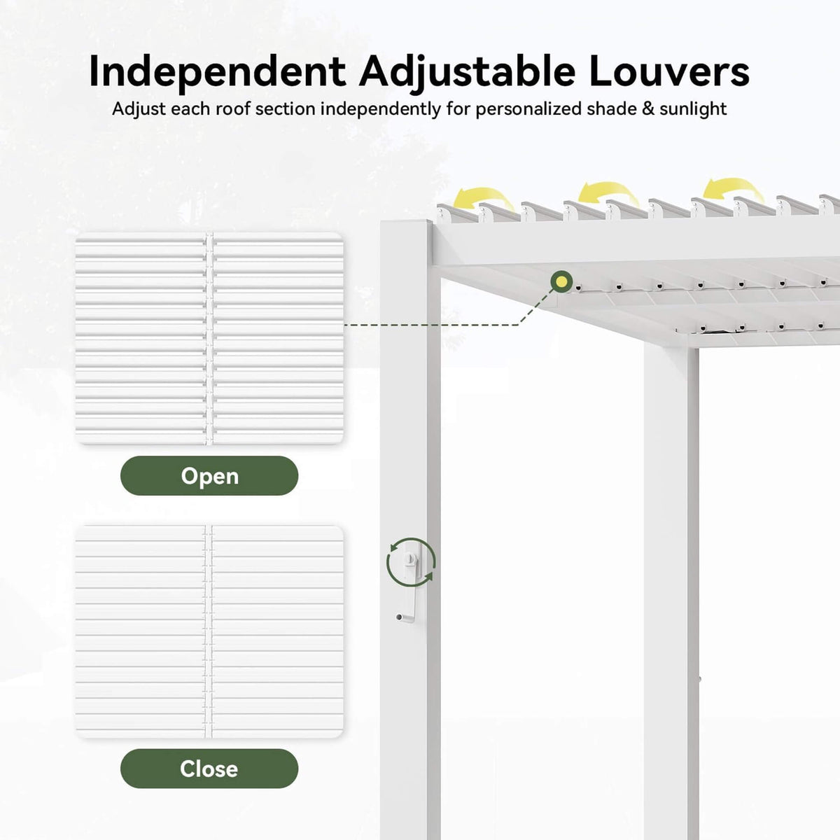 Premium White Outdoor Metal Louvered Pergola With Drainage System (SAK87265)