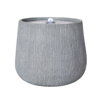 Resin Bubbler Fountain Outdoor Rippled Drum