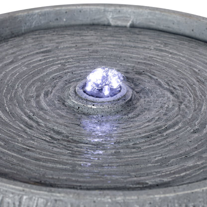 Resin Bubbler Fountain Outdoor Rippled Drum