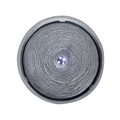 Resin Bubbler Fountain Outdoor Rippled Drum