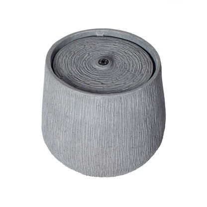 Resin Bubbler Fountain Outdoor Rippled Drum