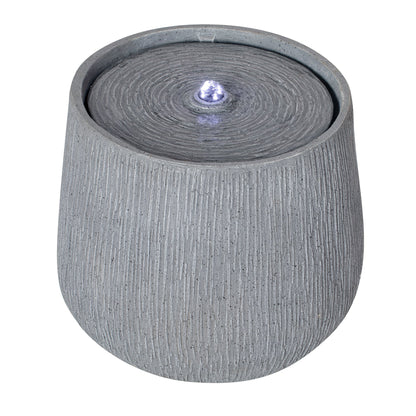 Resin Bubbler Fountain Outdoor Rippled Drum