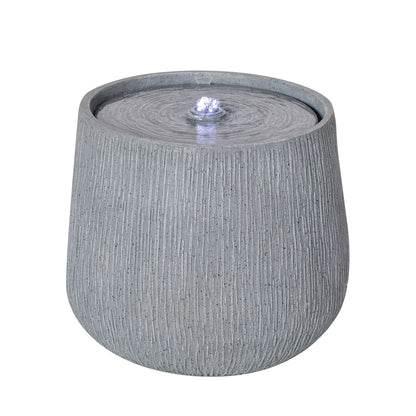 Resin Bubbler Fountain Outdoor Rippled Drum