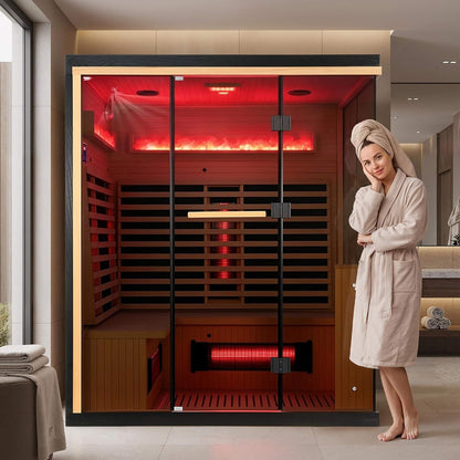 Ember 4-Person Full-Spectrum Infrared Sauna with Himalayan Salt Panels