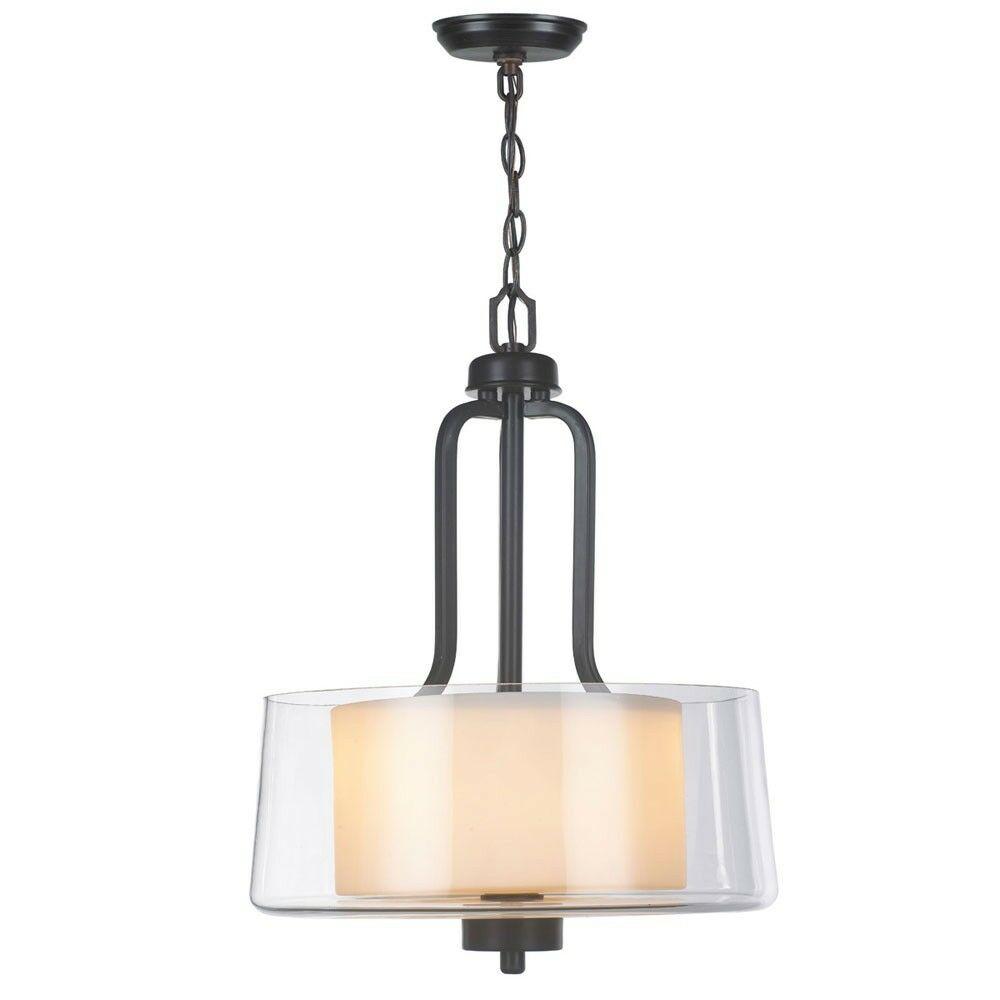 Renee II 2-Light Oil-Rubbed Bronze Glass Pendant