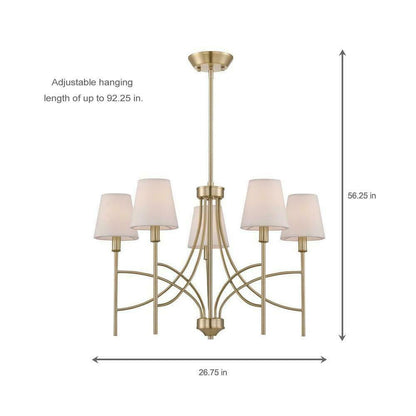 Millau 5-Light Satin Gold Chandelier