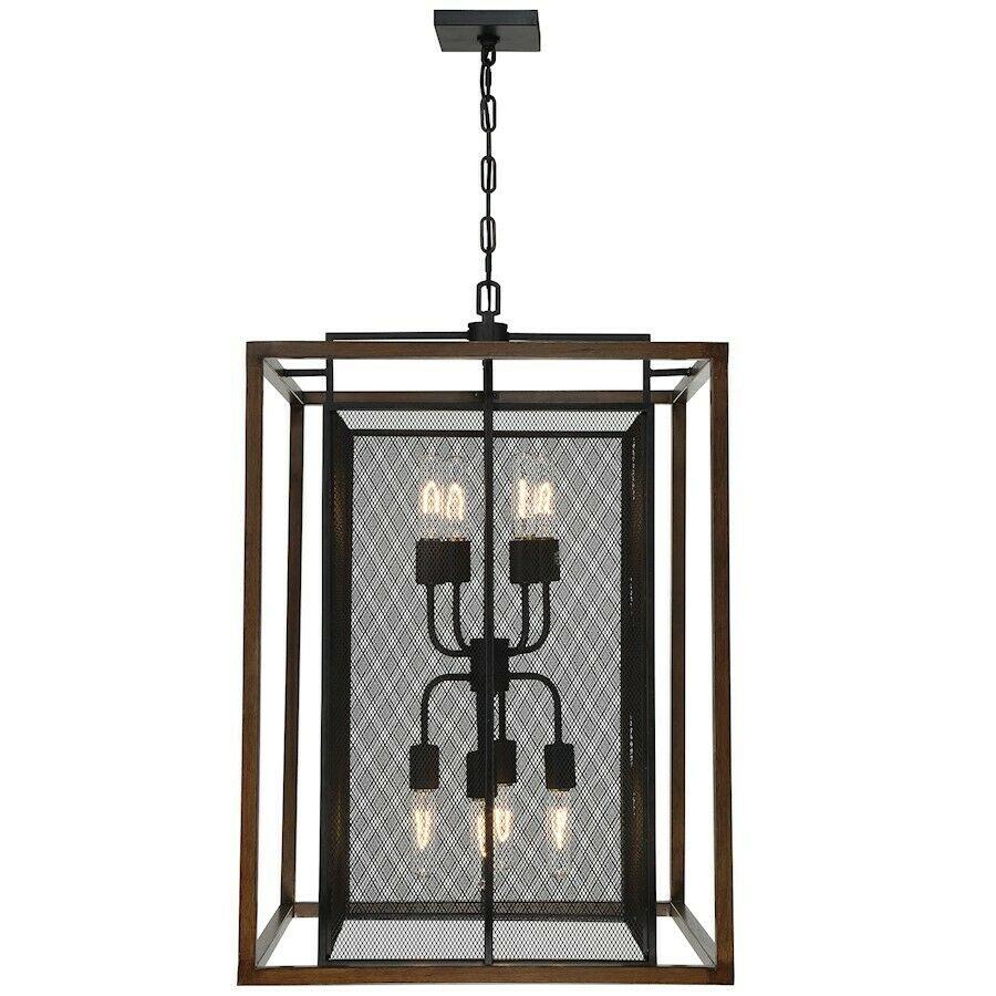Rio Lobo 8-Light Pendant – Dark Oak and Black